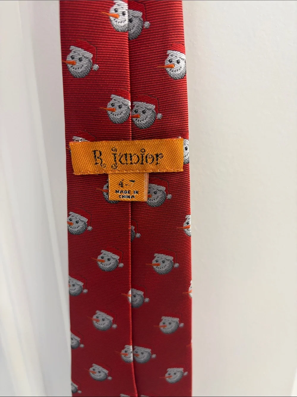 Kids Adjustable Red Patterned Tie